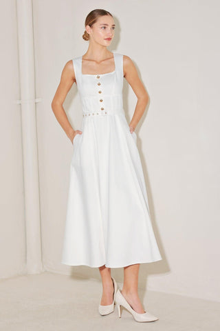 SUMMER SOCIAL WOVEN MIDI DRESS - Glamourous Grace