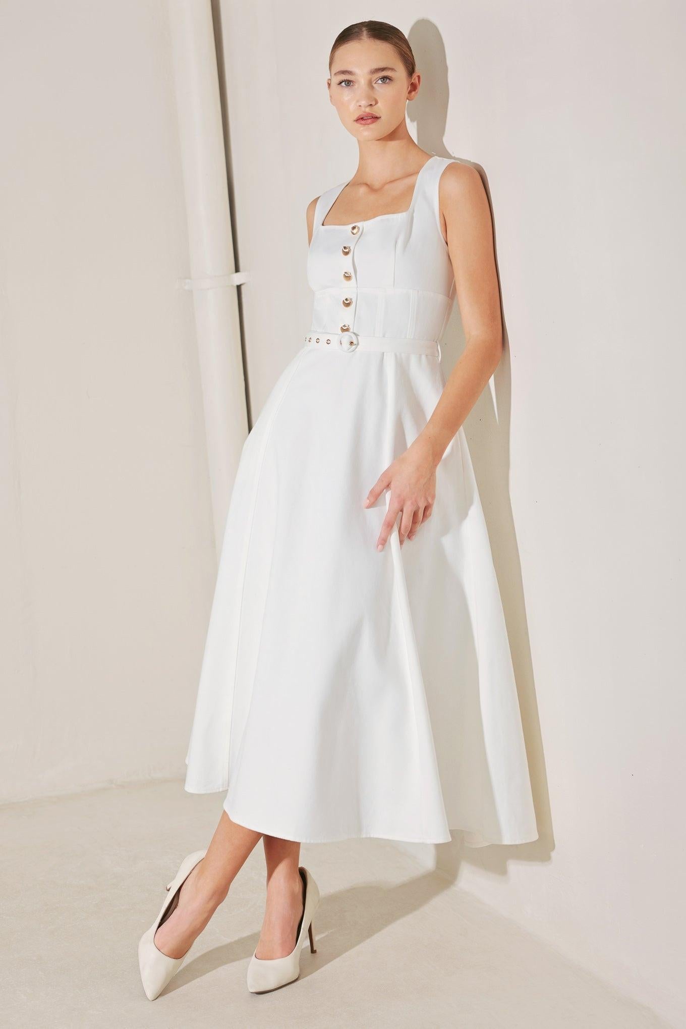 SUMMER SOCIAL WOVEN MIDI DRESS - Glamourous Grace