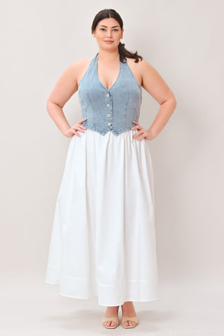 CITY TO COAST WOVEN MIDI DRESS - Glamourous Grace