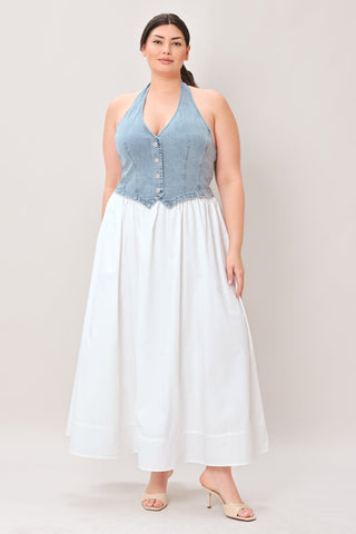 CITY TO COAST WOVEN MIDI DRESS - Glamourous Grace