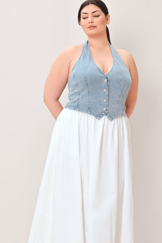CITY TO COAST WOVEN MIDI DRESS - Glamourous Grace