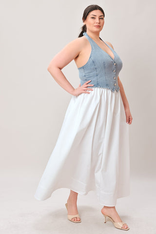 CITY TO COAST WOVEN MIDI DRESS - Glamourous Grace