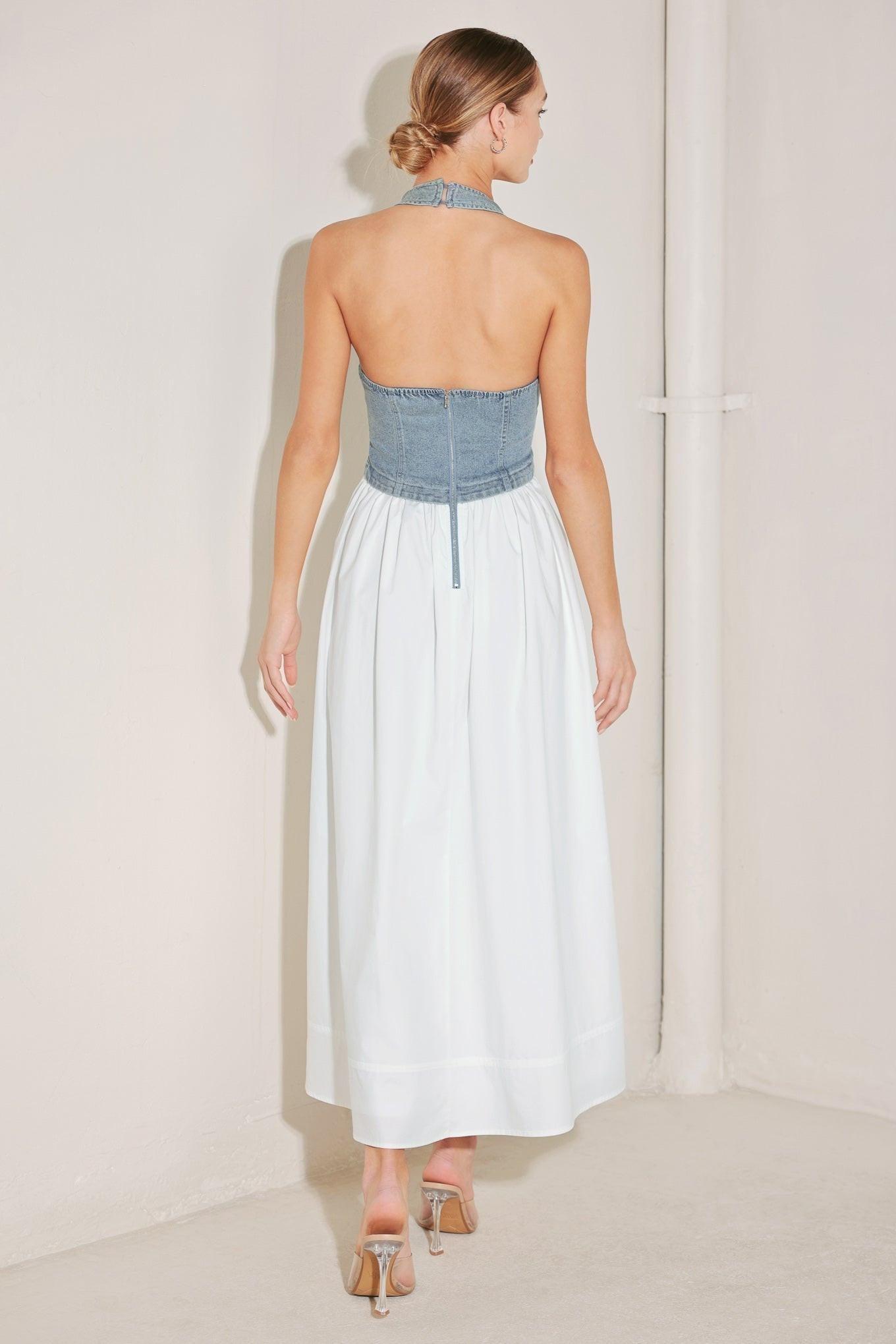 CITY TO COAST WOVEN MIDI DRESS - Glamourous Grace