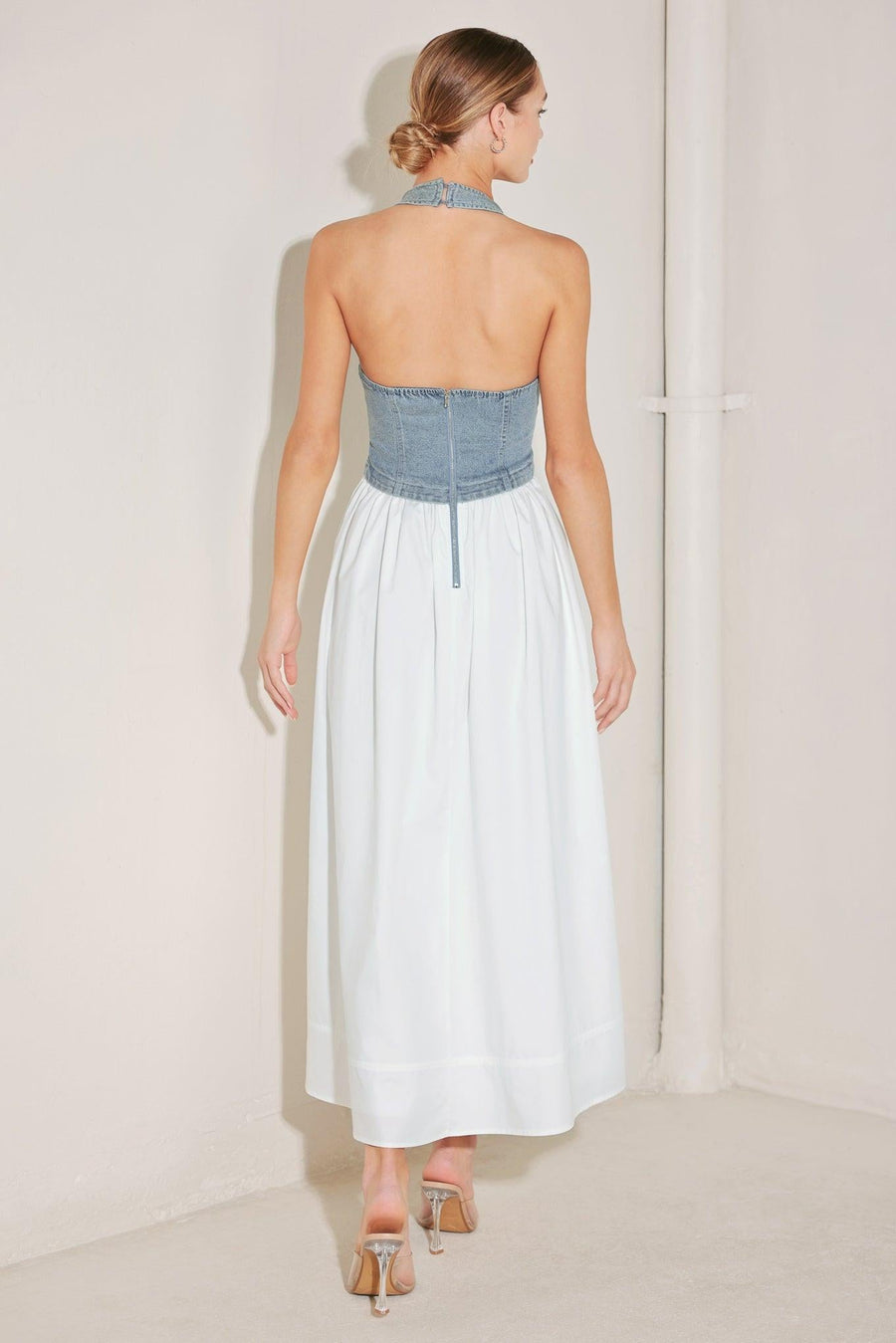CITY TO COAST WOVEN MIDI DRESS - Glamourous Grace