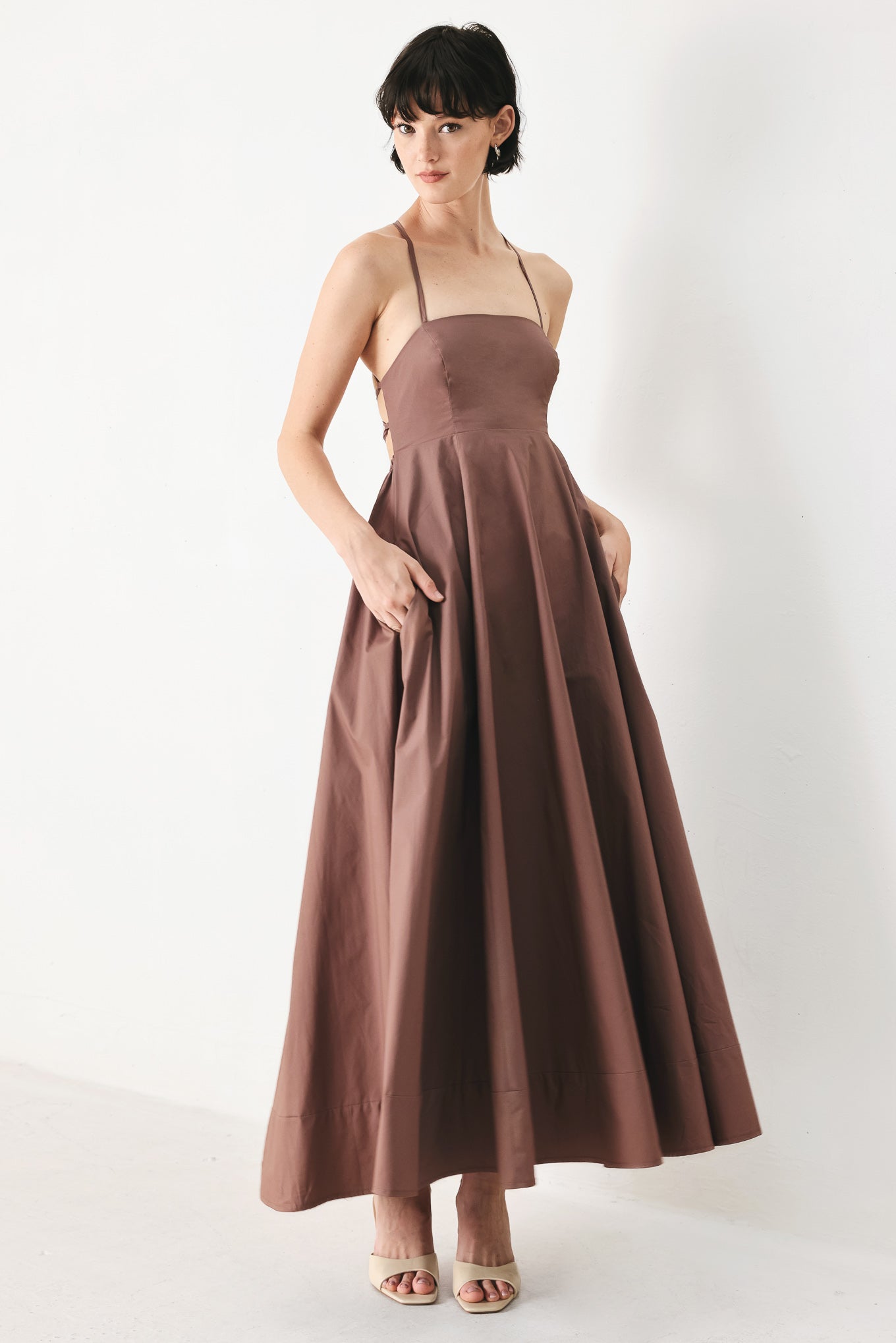 PURE LINE WOVEN MIDI DRESS - Glamourous Grace