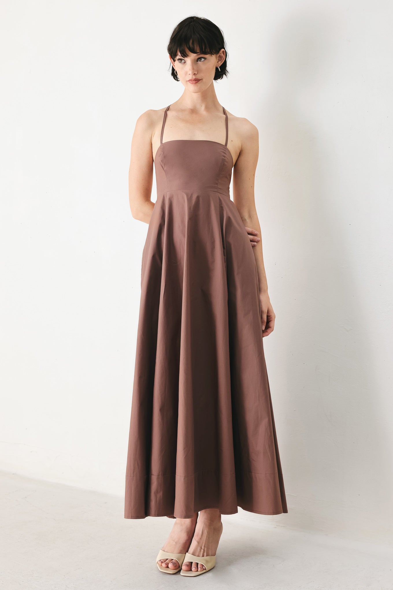 PURE LINE WOVEN MIDI DRESS - Glamourous Grace