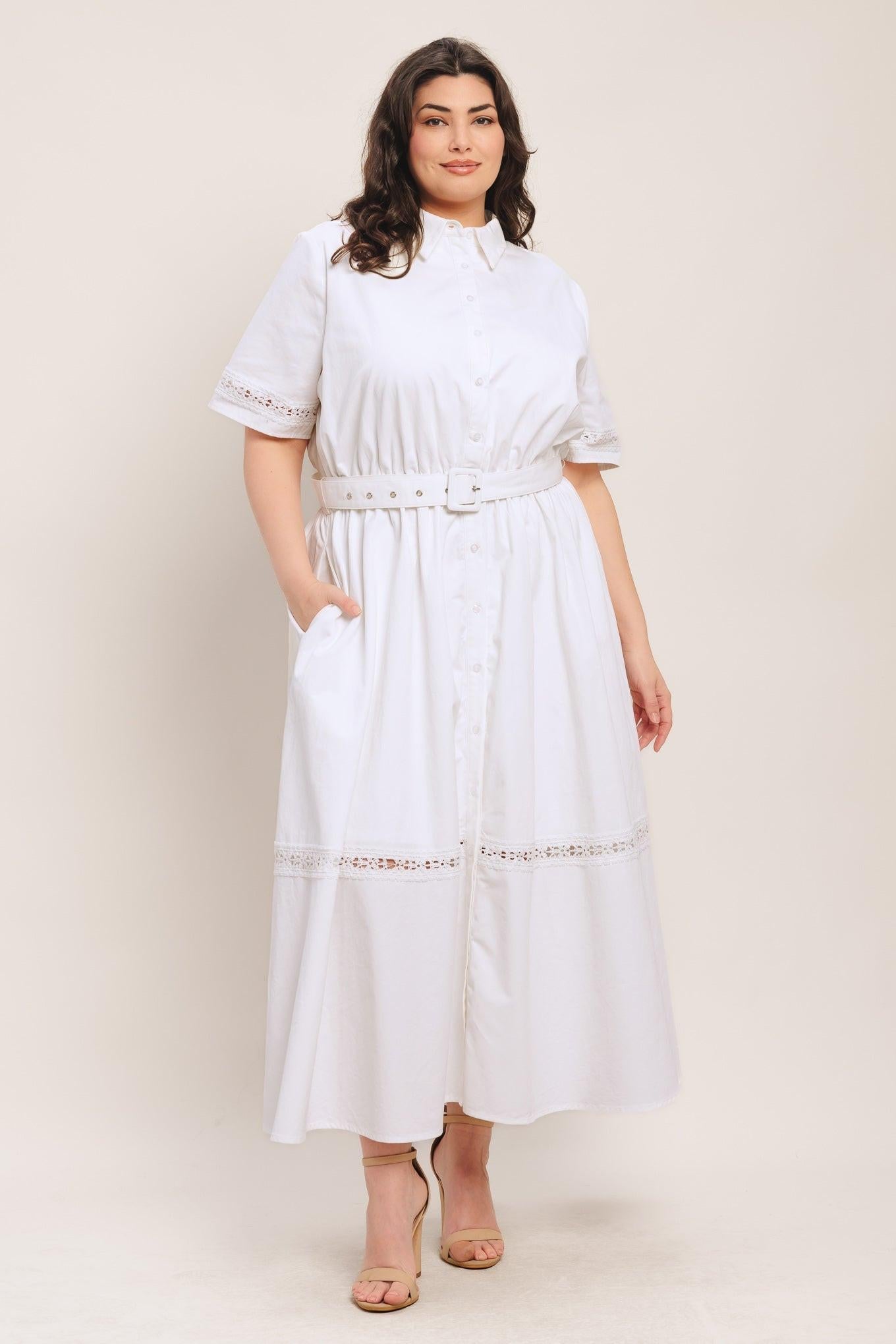 ELEGANT ENCOUNTER WOVEN MIDI DRESS - Glamourous Grace