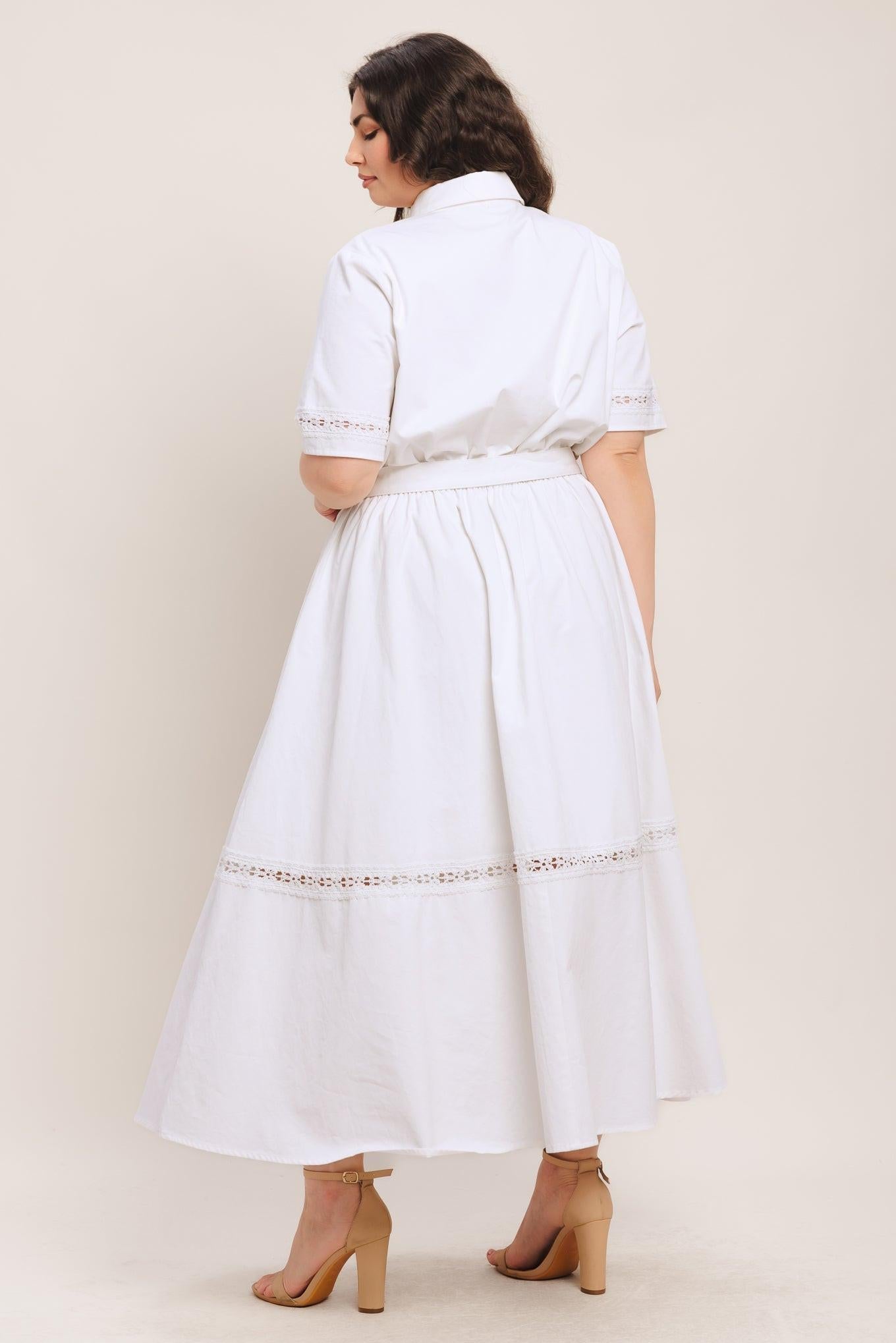 ELEGANT ENCOUNTER WOVEN MIDI DRESS - Glamourous Grace