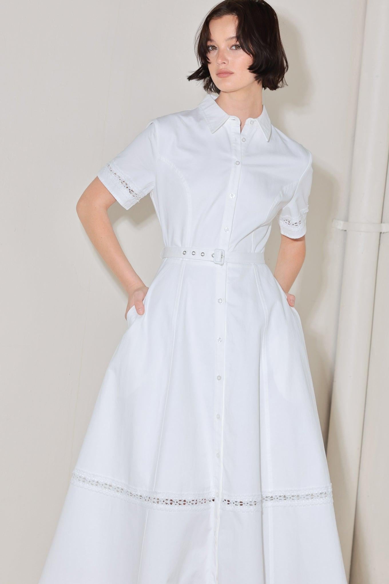 ELEGANT ENCOUNTER WOVEN MIDI DRESS - Glamourous Grace