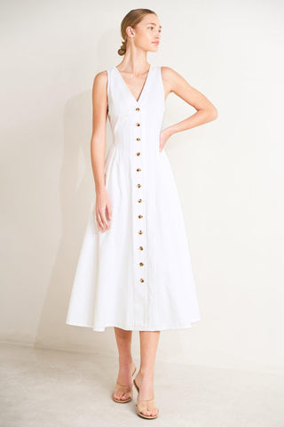 ELEGANTLY YOURS WOVEN MIDI DRESS - Glamourous Grace
