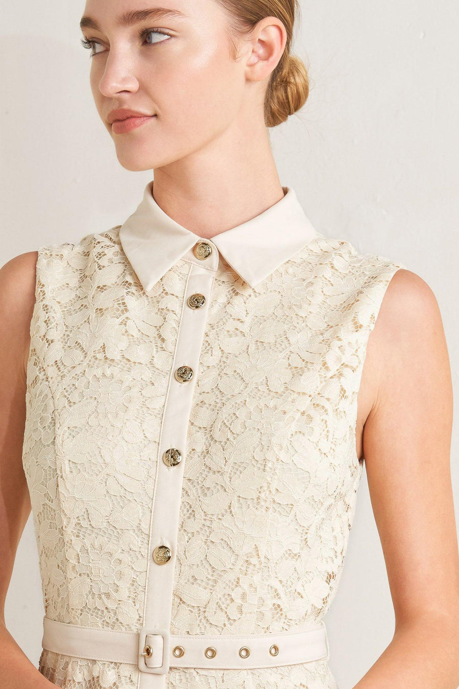 PURELY ROMANTIC WOVEN LACE MIDI DRESS - Glamourous Grace