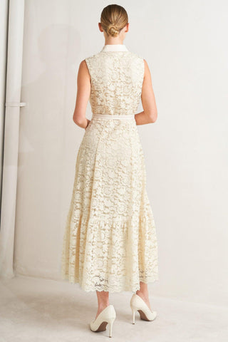 PURELY ROMANTIC WOVEN LACE MIDI DRESS - Glamourous Grace LLC