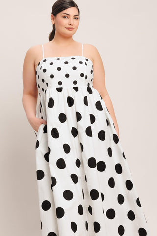 DOLCE VITA POLKA DOT WOVEN MIDI DRESS - Glamourous Grace