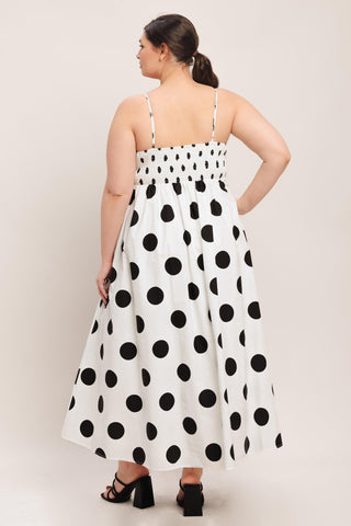 DOLCE VITA POLKA DOT WOVEN MIDI DRESS - Glamourous Grace