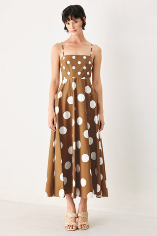 DOLCE VITA POLKA DOT WOVEN MIDI DRESS - Glamourous Grace