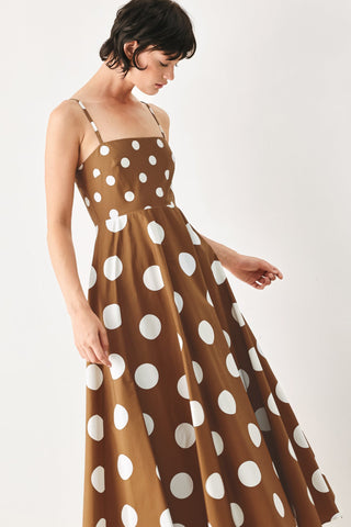 DOLCE VITA POLKA DOT WOVEN MIDI DRESS - Glamourous Grace