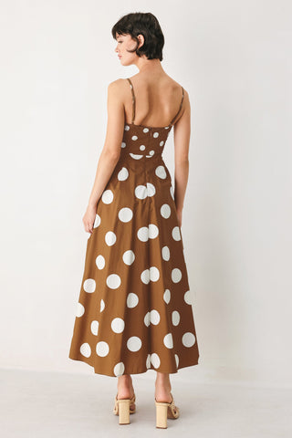 DOLCE VITA POLKA DOT WOVEN MIDI DRESS - Glamourous Grace