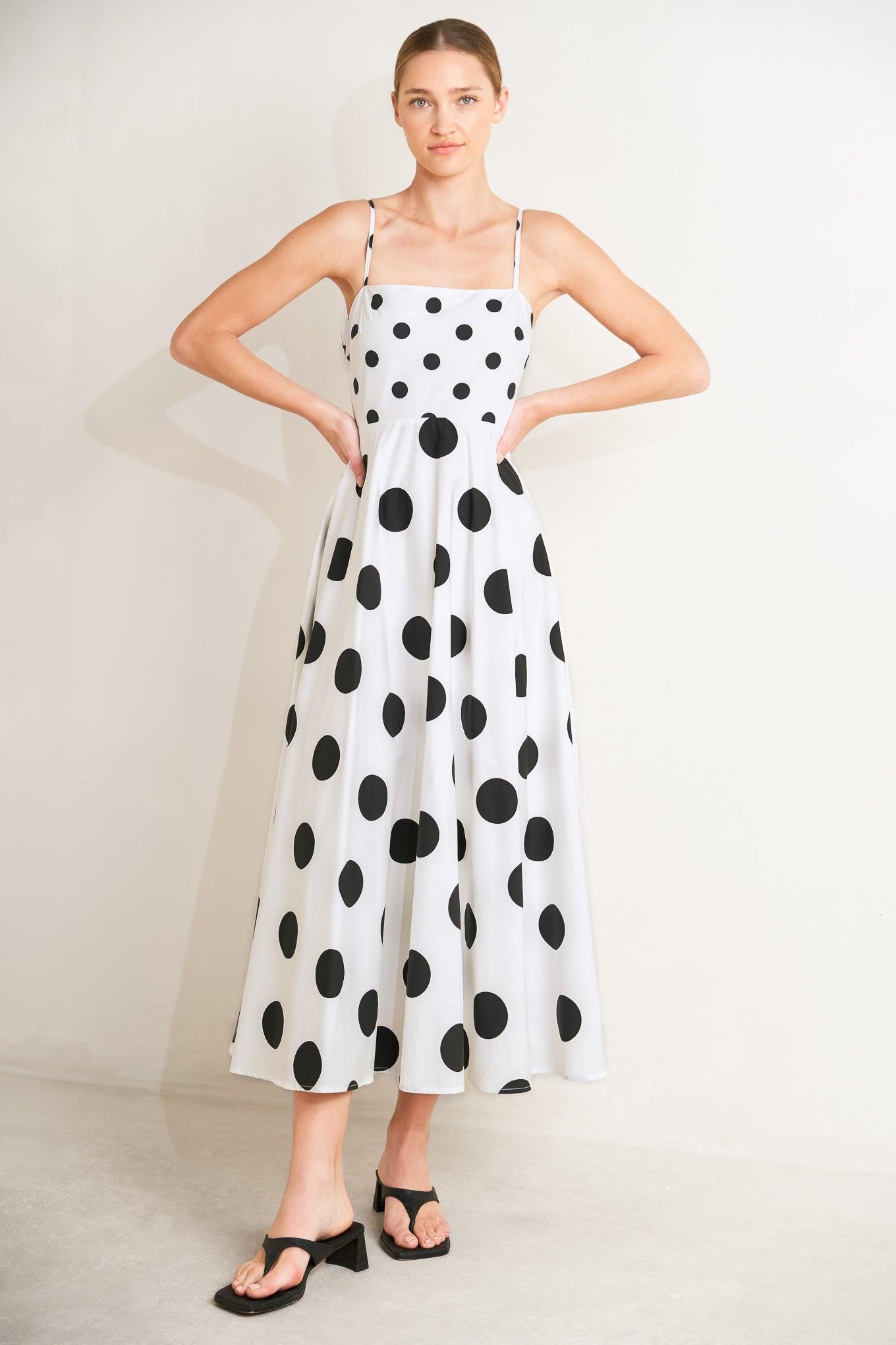 DOLCE VITA POLKA DOT WOVEN MIDI DRESS - Glamourous Grace