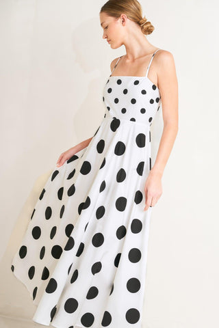 DOLCE VITA POLKA DOT WOVEN MIDI DRESS - Glamourous Grace