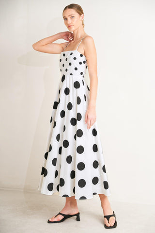 DOLCE VITA POLKA DOT WOVEN MIDI DRESS - Glamourous Grace