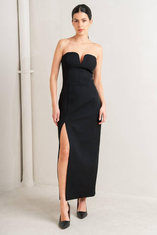 SECRET MOMENT WOVEN MIDI DRESS - Glamourous Grace