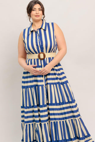 SUNSET BOARDWALK STRIP MAXI DRESS - Glamourous Grace
