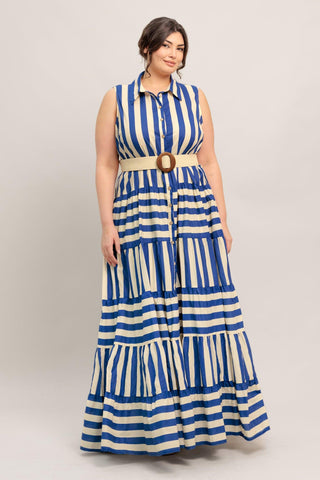 SUNSET BOARDWALK STRIP MAXI DRESS - Glamourous Grace