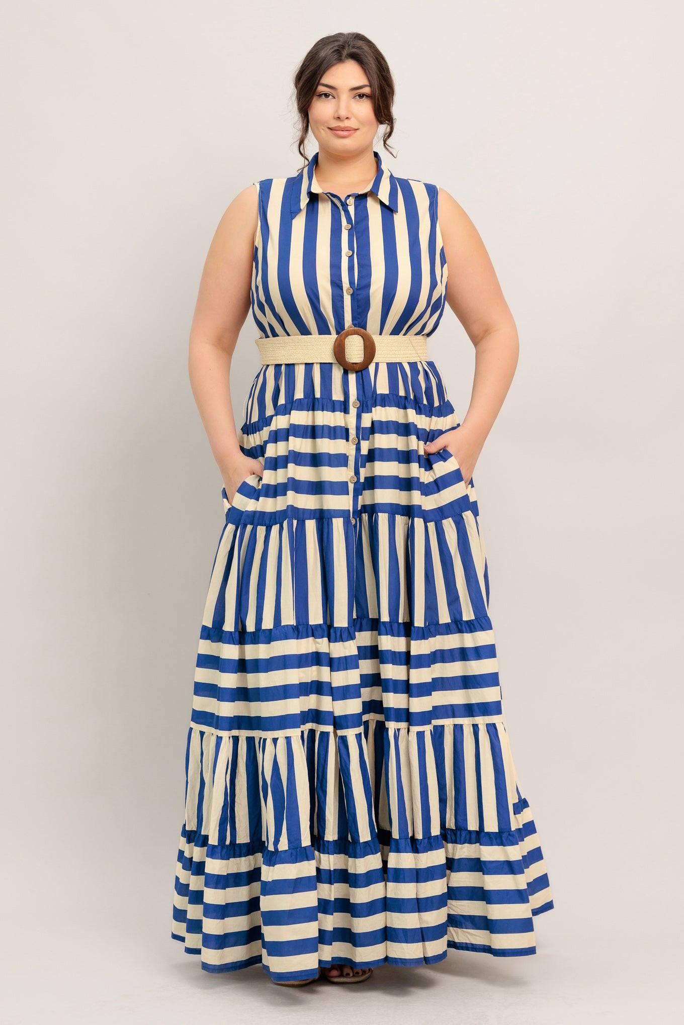 SUNSET BOARDWALK STRIP MAXI DRESS - Glamourous Grace