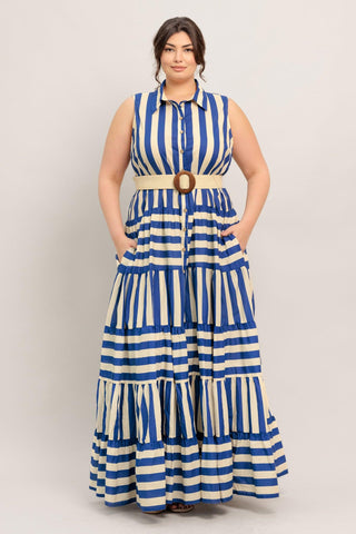 SUNSET BOARDWALK STRIP MAXI DRESS - Glamourous Grace