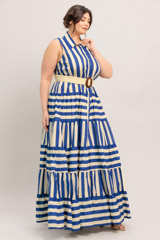 SUNSET BOARDWALK STRIP MAXI DRESS - Glamourous Grace