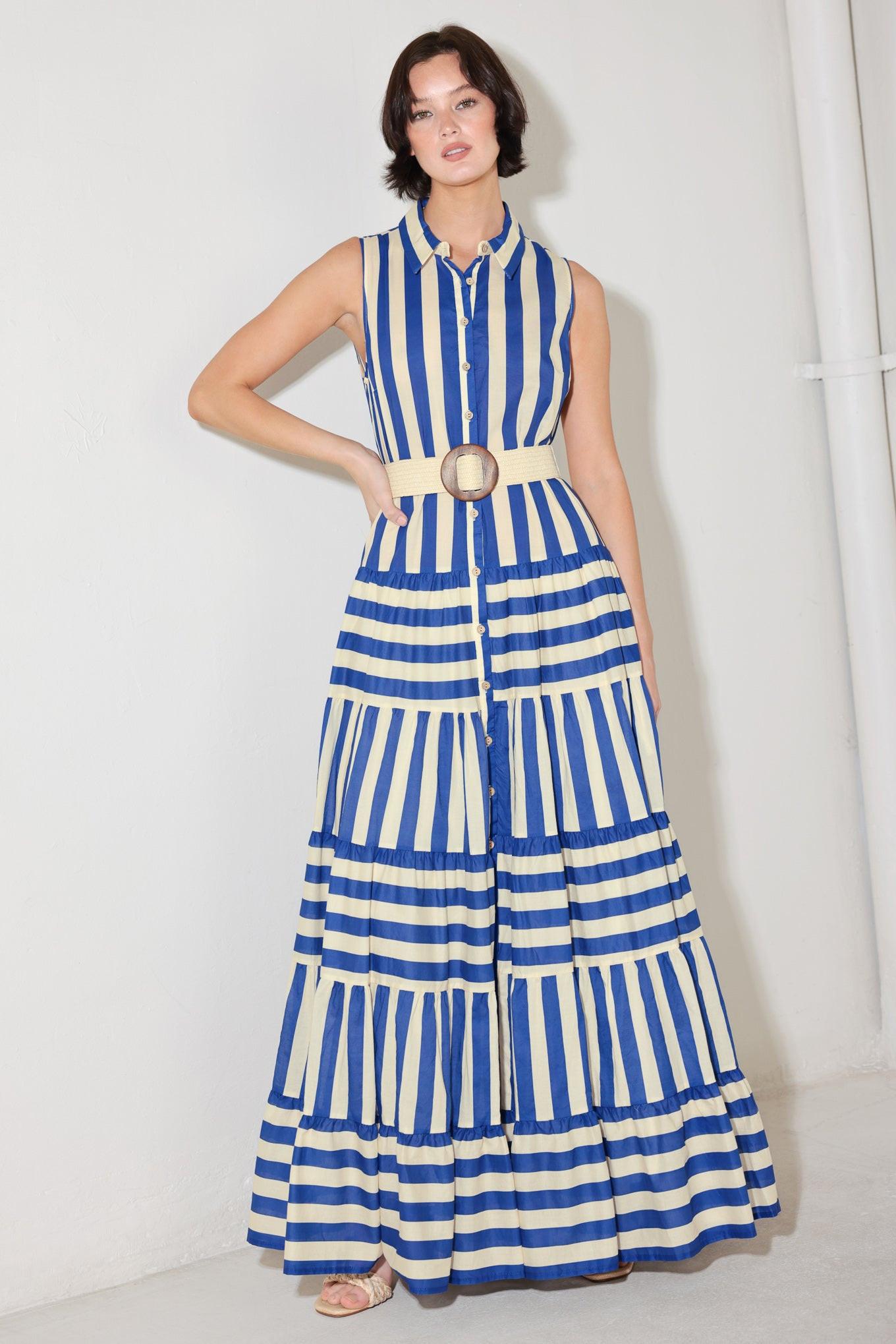 SUNSET BOARDWALK STRIP MAXI DRESS - Glamourous Grace
