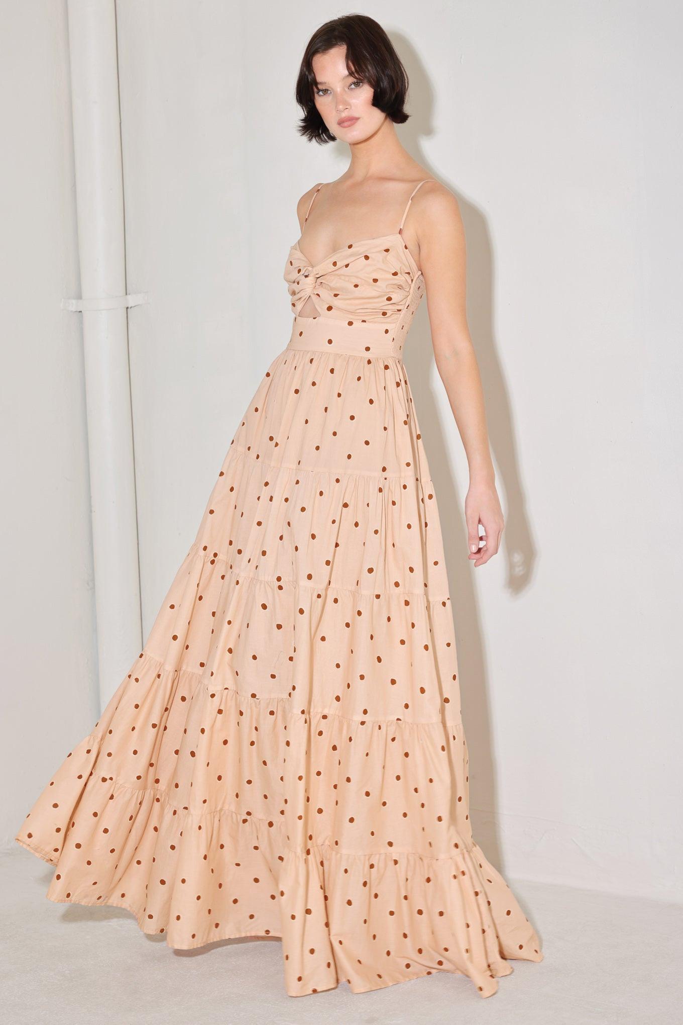 DOTTED DREAM WOVEN MAXI DRESS - Glamourous Grace