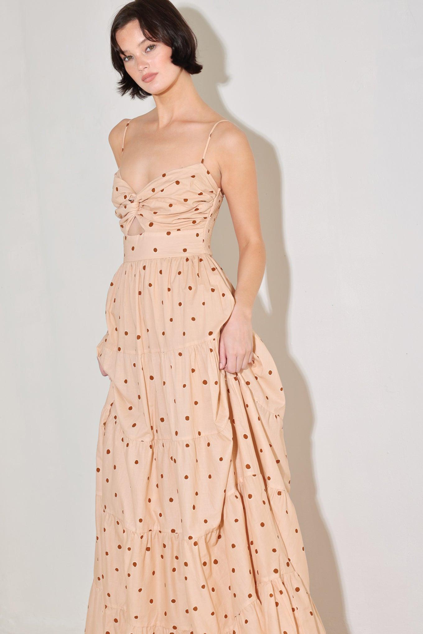 DOTTED DREAM WOVEN MAXI DRESS - Glamourous Grace