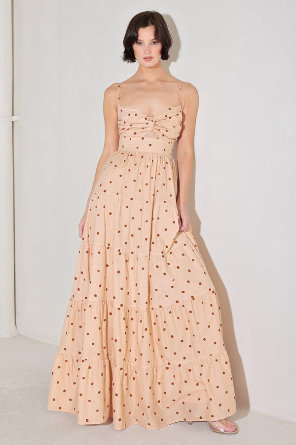 DOTTED DREAM WOVEN MAXI DRESS - Glamourous Grace