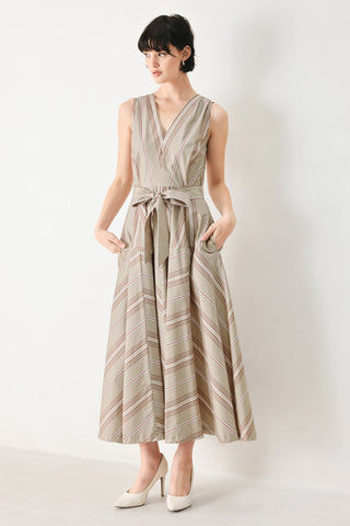 SWEET STRIPE WOVEN MIDI DRESS - Glamourous Grace
