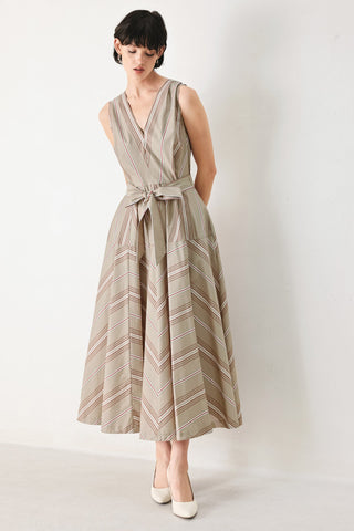 SWEET STRIPE WOVEN MIDI DRESS - Glamourous Grace
