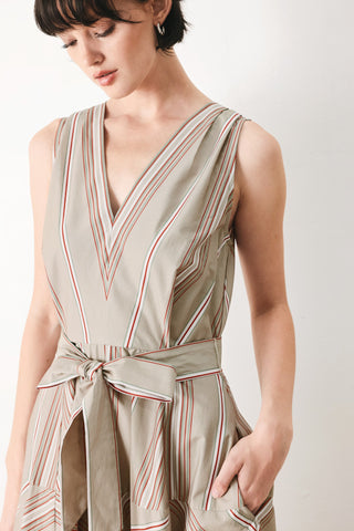 SWEET STRIPE WOVEN MIDI DRESS - Glamourous Grace