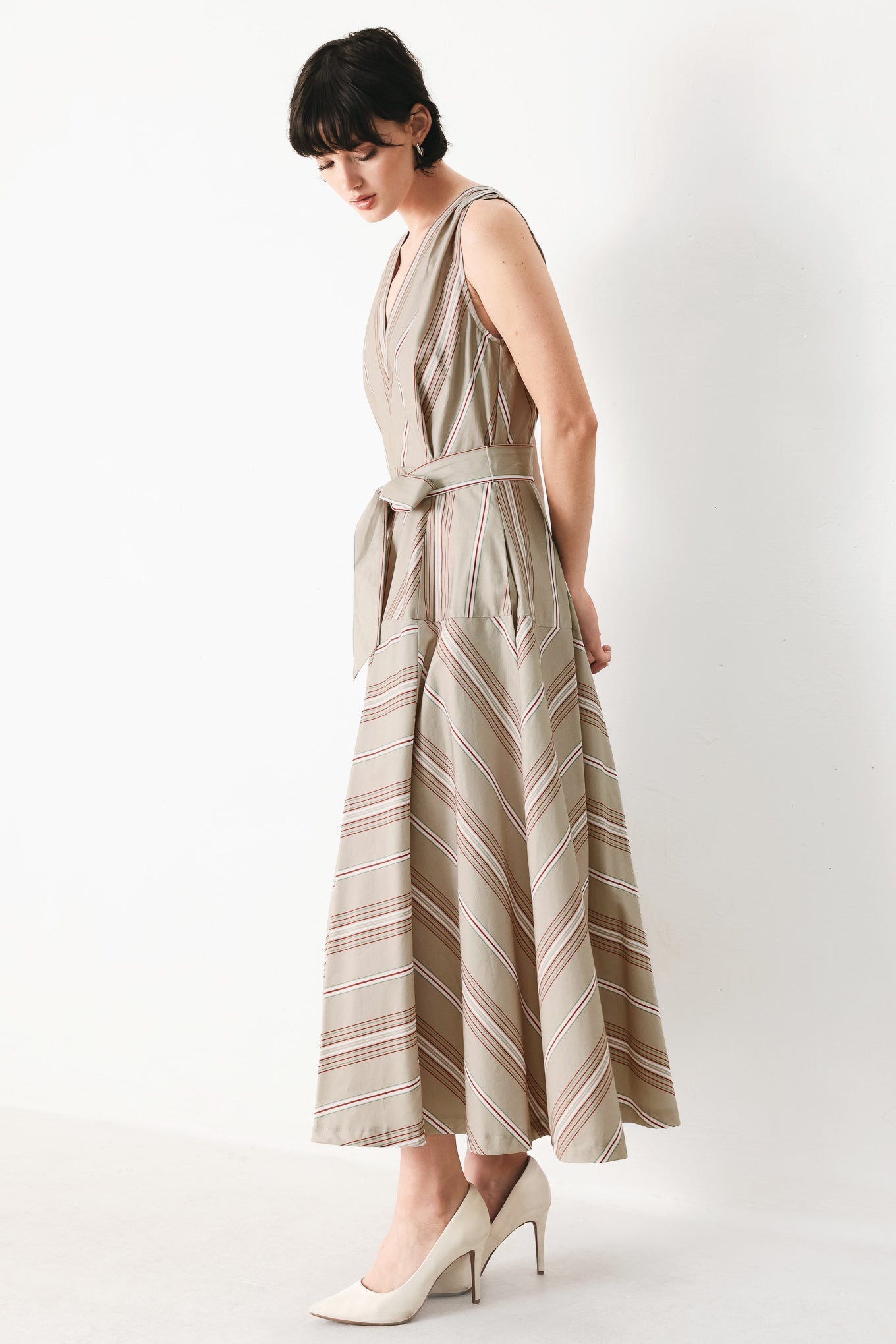 SWEET STRIPE WOVEN MIDI DRESS - Glamourous Grace