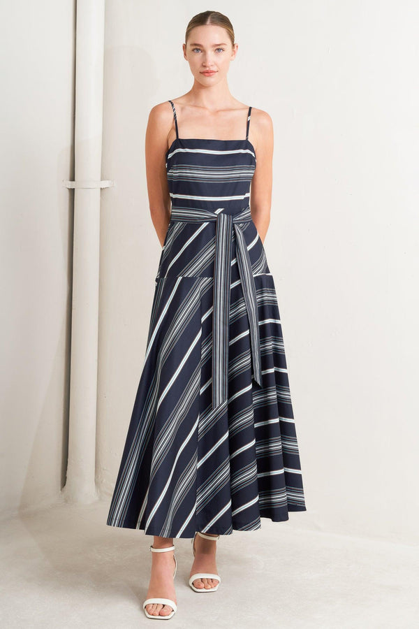 SWEET ESCAPE STRIPE WOVEN MIDI DRESS - Glamourous Grace