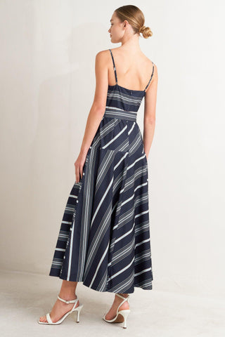 SWEET ESCAPE STRIPE WOVEN MIDI DRESS - Glamourous Grace