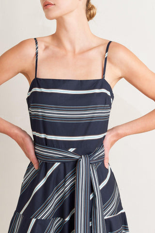 SWEET ESCAPE STRIPE WOVEN MIDI DRESS - Glamourous Grace