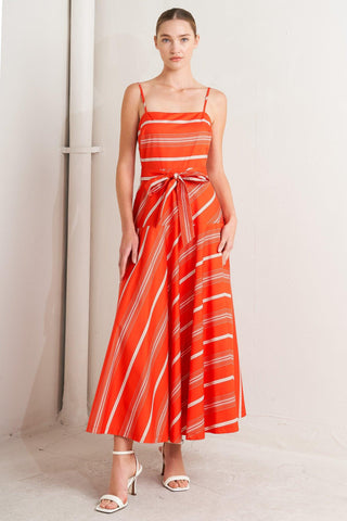 SWEET ESCAPE STRIPE WOVEN MIDI DRESS - Glamourous Grace