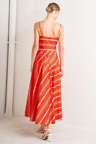SWEET ESCAPE STRIPE WOVEN MIDI DRESS - Glamourous Grace