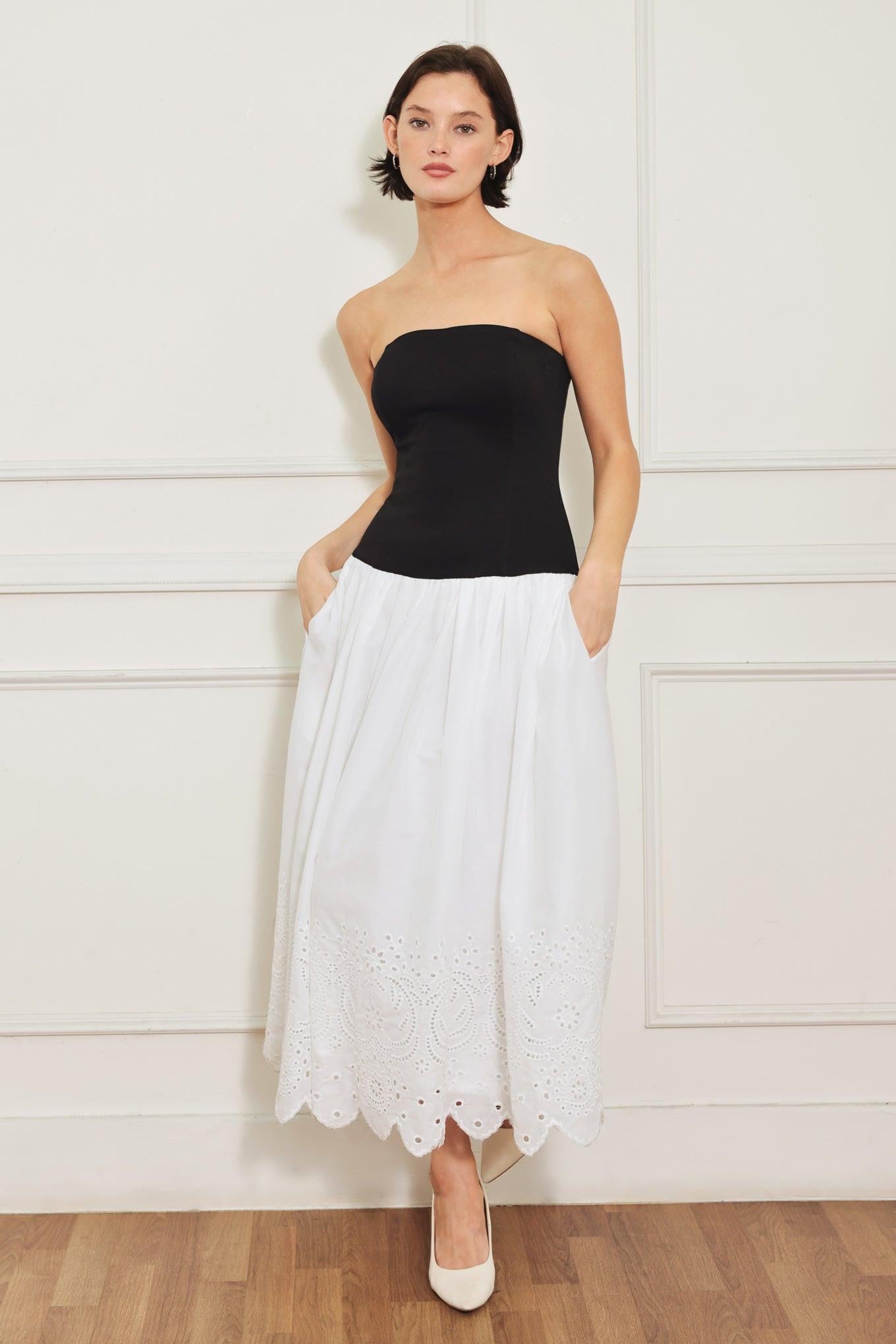 SOFT SPOKEN BEAUTY KNIT WOVEN MIDI DRESS - Glamourous Grace