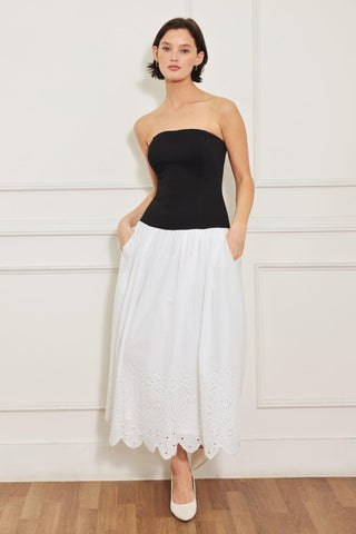 SOFT SPOKEN BEAUTY KNIT WOVEN MIDI DRESS - Glamourous Grace