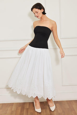 SOFT SPOKEN BEAUTY KNIT WOVEN MIDI DRESS - Glamourous Grace