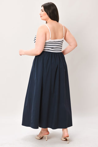 PARIS STRIPE CUTOUT MIDI DRESS - Glamourous Grace