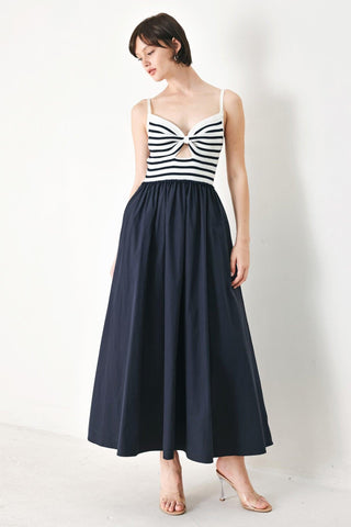 PARIS STRIPE CUTOUT MIDI DRESS - Glamourous Grace