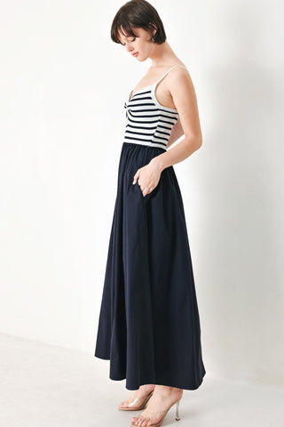 PARIS STRIPE CUTOUT MIDI DRESS - Glamourous Grace
