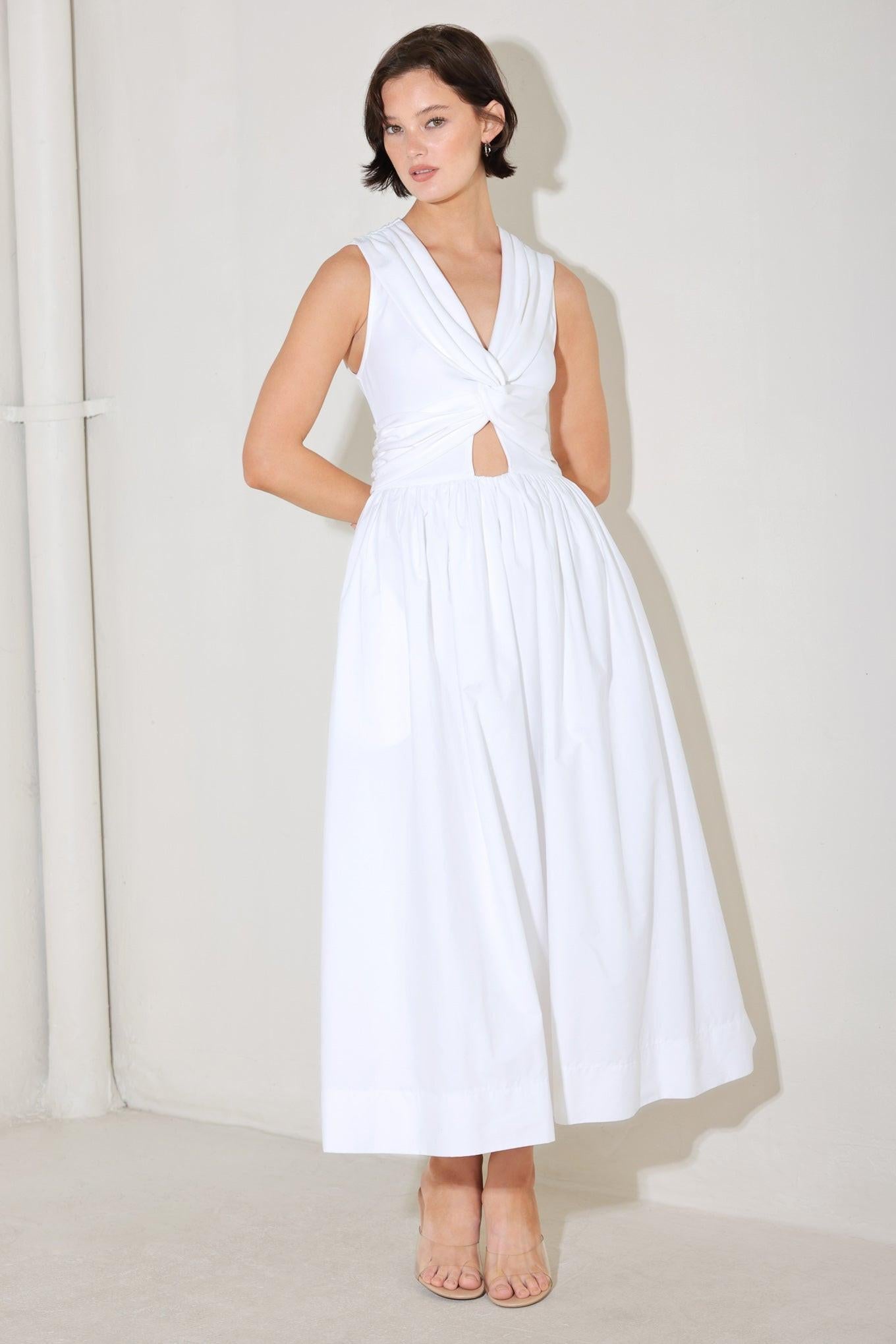 ANGEL VEIL SOLID MIDI DRESS - Glamourous Grace